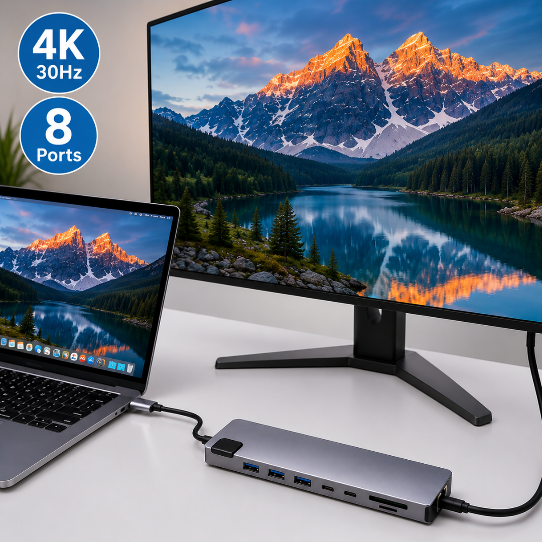 Adaptador Hub 8 En 1 Tipo C