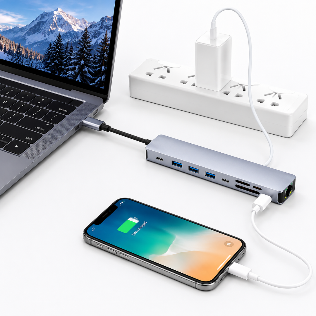 Adaptador Hub 8 En 1 Tipo C